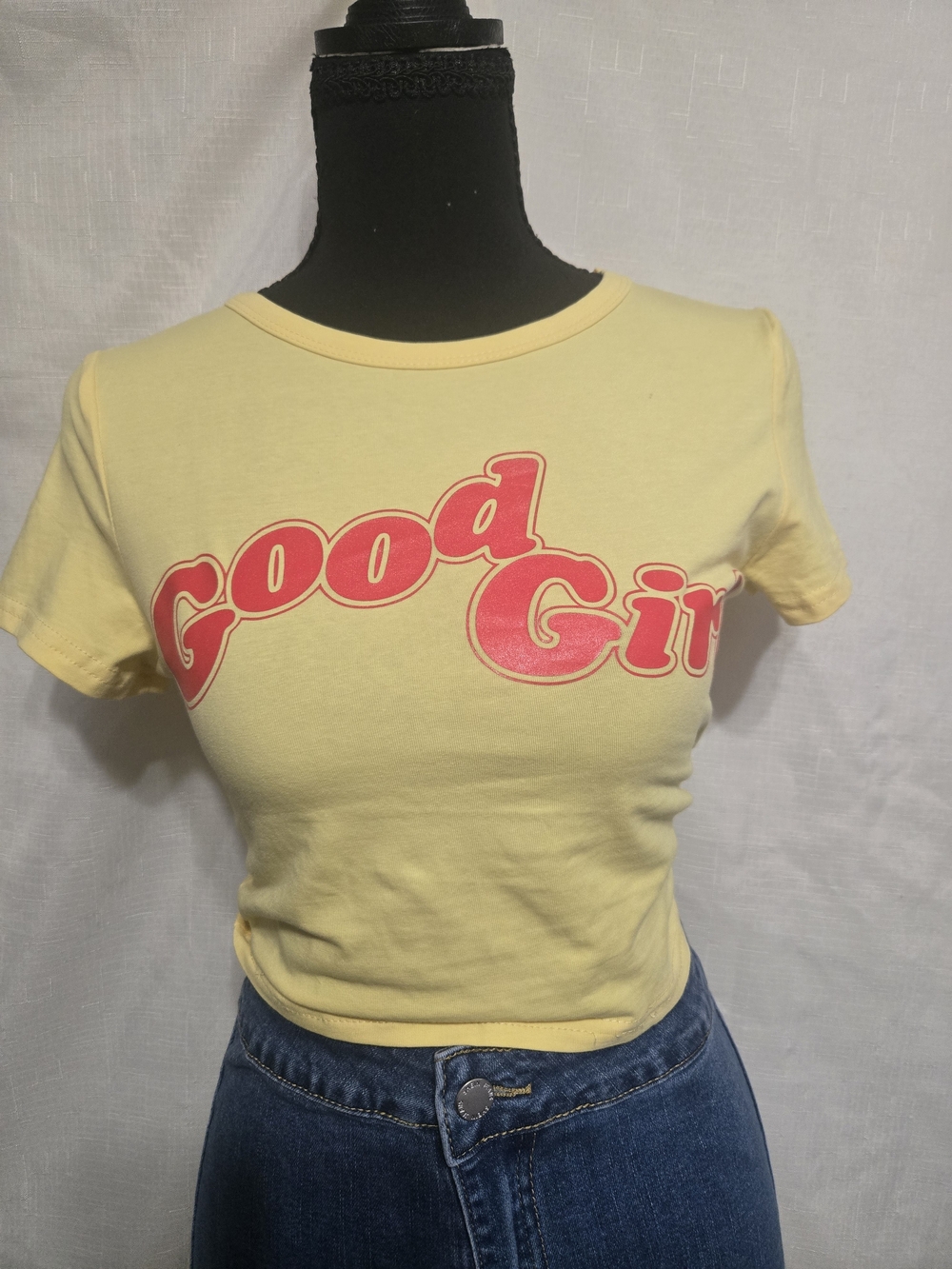 Good Girl Yellow Graphic Tee - Retro Script - Picture 4 of 5